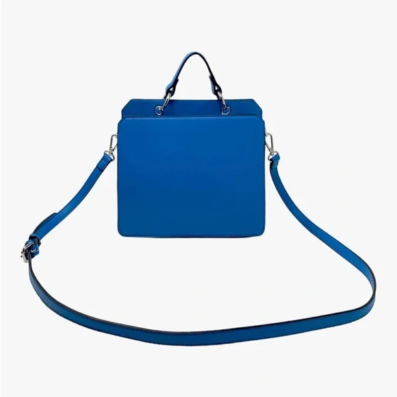 Steve Madden, Bevelyn Convertible Blue Leather Women's Bag Set - Picture 2 of 11